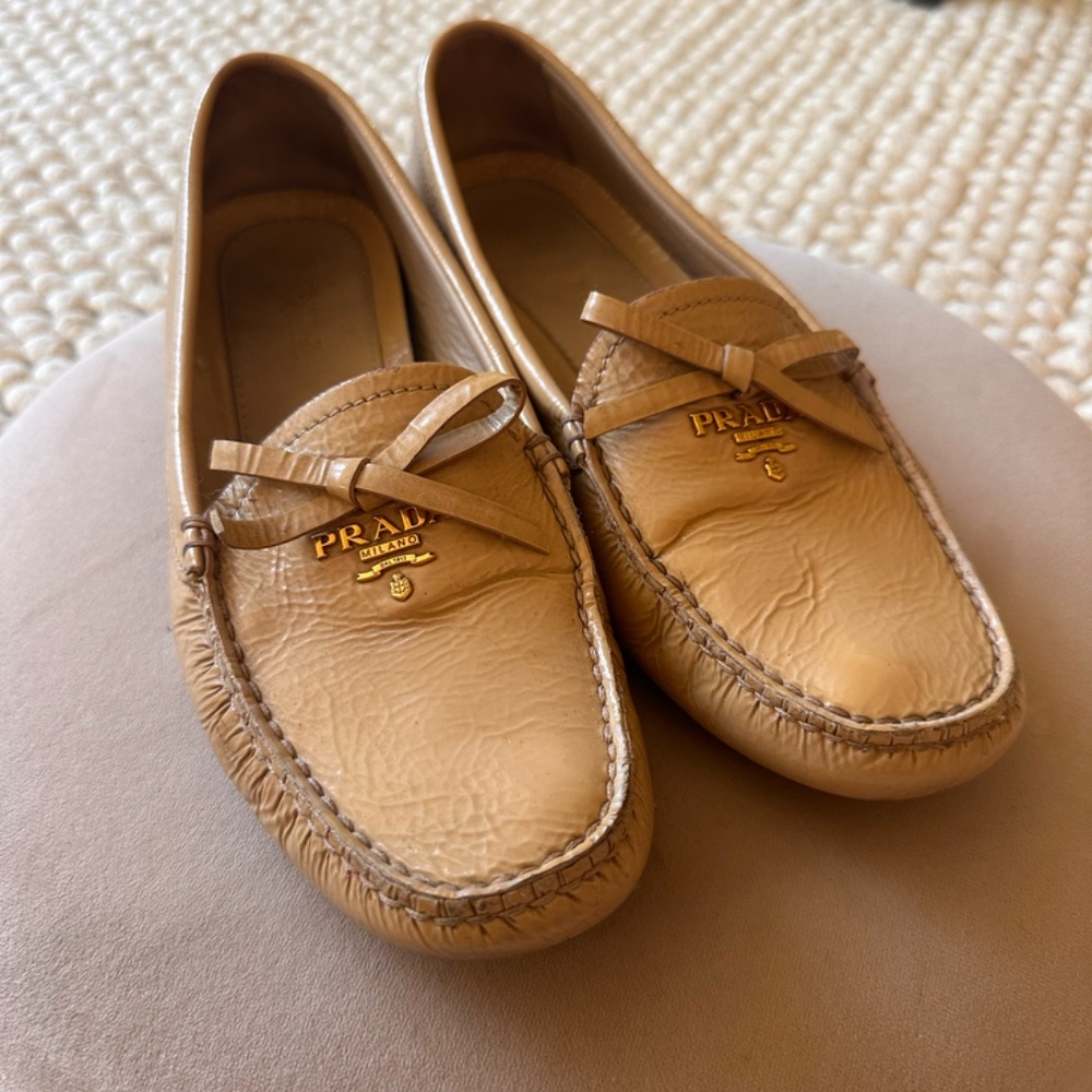 Prada Tan Leather Loafers - Picture 2 of 5